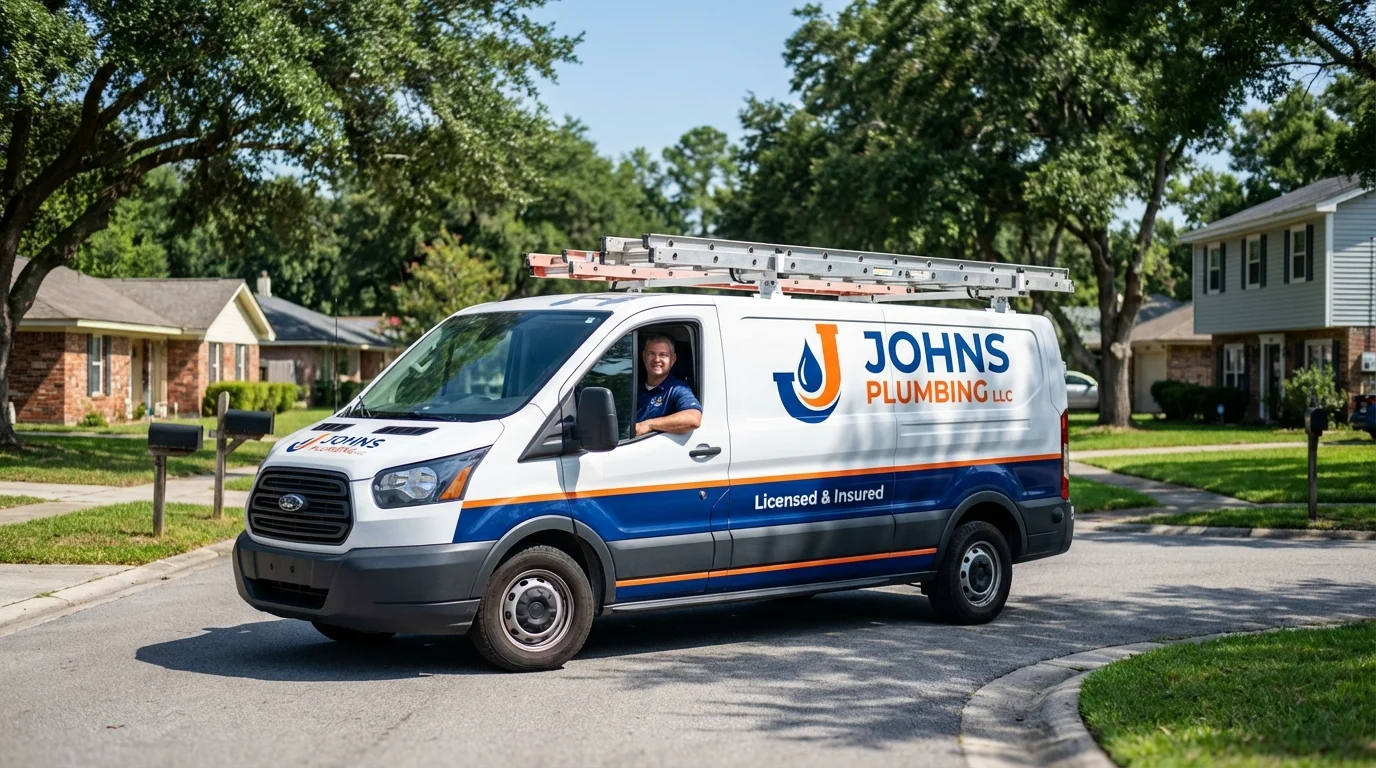 Johns Plumbing LLC service van in Worthington, KY